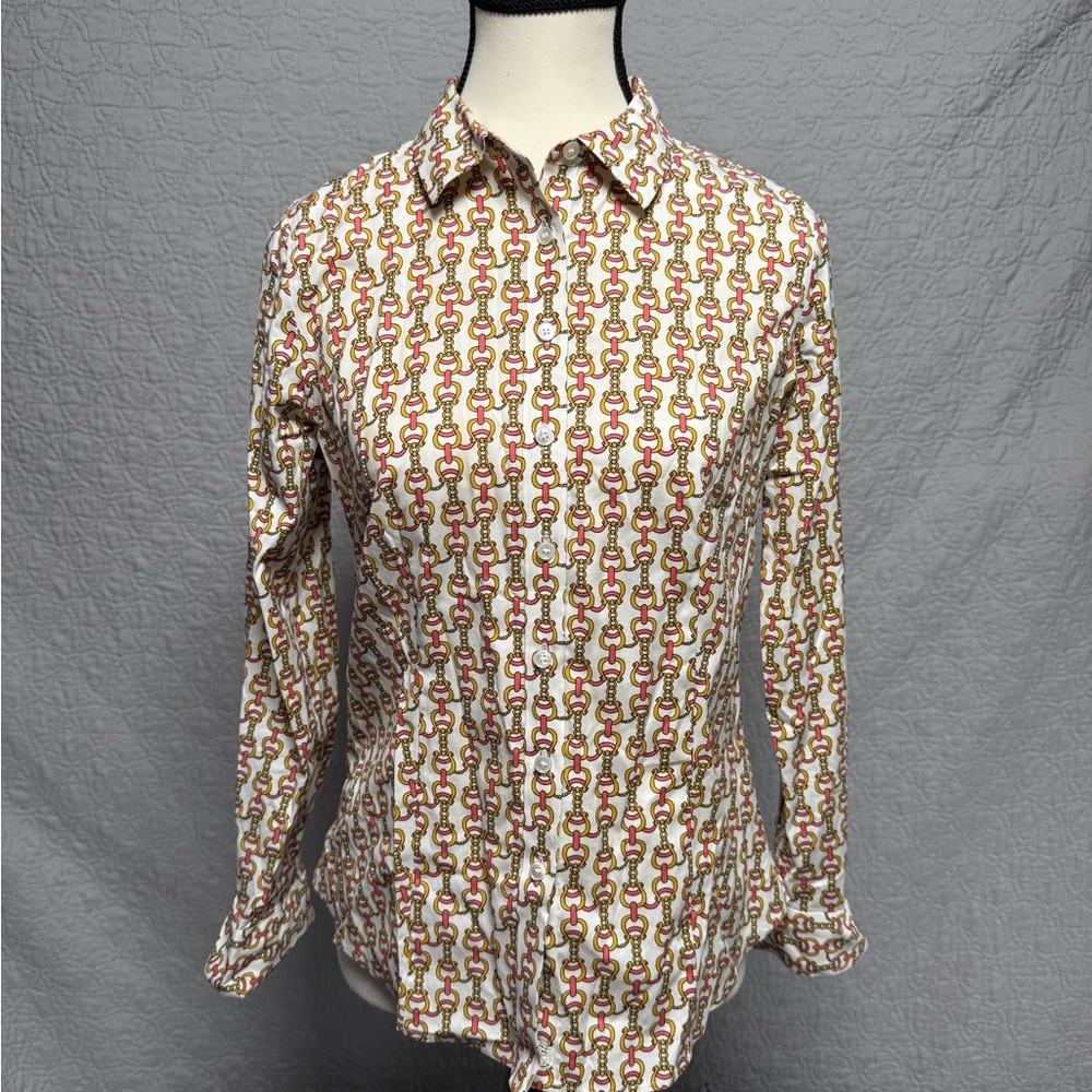 Talbots Chain Patterned Blouse